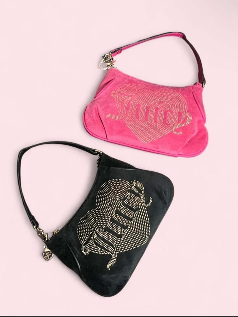 Bundle Juicy Couture Rhinestone Heart Logo Shoulder Bag’s 🩷🖤